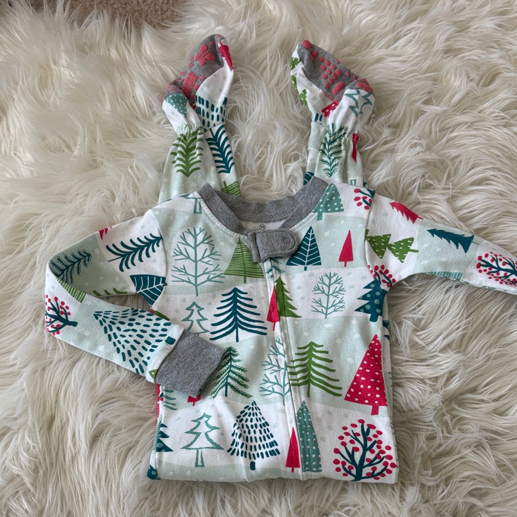 The Honest Company Festive Tree Print Footie Pajamas